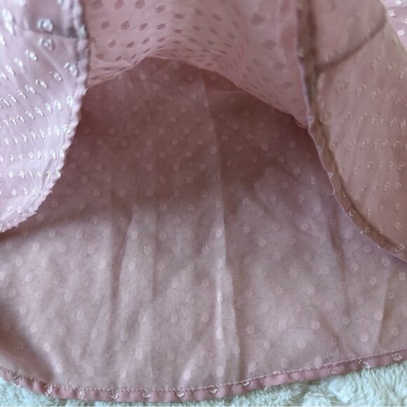 Torrid | Peach Swiss Dot Front Ruffle Chiffon Blouse | Size 0 - Picture 6 of 11